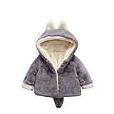 ALLAIBB ベビー服 ボアパーカー アウター ふんわり 着ぐるみ キッズ ジャケット もこもこ 裏起毛 厚手フード 女の子 size 80 (グレー)