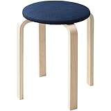 山善(YAMAZEN) 2脚組 曲げ木 スタッキング スツール 直径33 ブルー EMS-33F(BL)*2