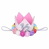 （イーエフイー）EFE　ベビー　王冠帽子　クラウン　パーティー　キッズ　　ヘアバンド　1歳　お誕生日　記念日　撮影　誕生日会　バースデープレゼント マルチカラー9 ワンサイズ