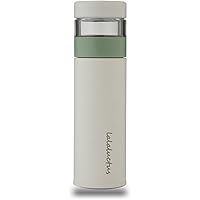 スマイル (Smile) LALALUCTUS ティーボトル 茶こし付き 真空 二重構造 お茶 紅茶 保温 保冷 (クリームホワイト)