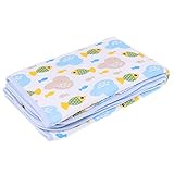 Lovoski 赤ちゃん　おむつ取替えマット　毛布　マット　月経　漏れ防止　防水　柔らかい　全2サイズ5パタン - 海, M