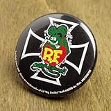 ラットフィンク(RAT FINK) 缶バッチ ブラッククロス＿BC-RA107BC-MON