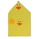 Hooded Towel - Baby Towel with BONUS Washcloth & Rubber Ducky. Perfect Baby Gifts by Squishy Bubs by