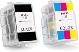 ご使用前に必ず装着方法をご確認ください【埼京企画】BC-365XL(ブラック 大容量) + BC-366XL(3色カラー 大容量) セット(計2本) 詰め替えインクカートリッジ 大容量タイプ BC-365/366 (BC-365 BC-365BK BC-365XL BC-365XLBK)