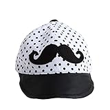 (よキーよ)Yokeeyo 帽子 キャップ 紐付き キッズ 赤ちゃん ベビー 子供野球帽子 ベースボールハット 通学 通園 かっこいい 女の子 男の子 つば広 ちょび髭柄 アウトドアハット 男女児　紫