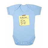 (フロソ) FLOSO 赤ちゃん・ベビー用 To Do List Eat Sleep Poopプリント 半袖ボディースーツ ロンパース スリープスーツ ベビー肌着 パジャマ (6-12ヶ月) (スカイ