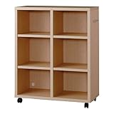 小島工芸 日本製 組立不要 健康仕様のFフォースター キャスター付き 幅89.3cm オープンラック オープンラックアンジュDX チェリーナチュラル [奥行42cm 高さ110cm] 1370423