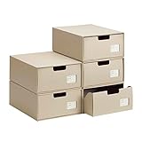 [ベルメゾン] インデックス付き クラフト シューズ 収納 ボックス ５個 セット 日本製 ナチュラル