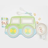 ベビー食器 5点セット 植物繊維製 お食い初め 出産祝い かわいい ジープ車型 グリーン