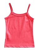 Plus Nao(プラスナオ) キャミソール ノースリーブ 子供用 トップス シンプル 無地 単色 ソリッドカラー 女の子 女児 キッズ 子供服 子ども 130 レッド