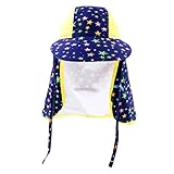 Kesoto UV　帽子　日よけ　サンハット　フラップ付　ベビー　子供　キッズ　男の子　女の子　首焼け防止　紫外線防止　旅行　ビーチ　全10種類　　 - 星