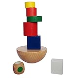 monkeyjack子供用カラフル木製ブロックタワーバランシングゲーム誕生日ギフト幼児用の8ピース/セット