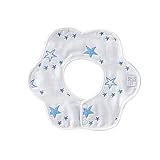ガーゼスタイ ビブ お食事エプロン よだれかけ ベビー スタイ (ブルースター)