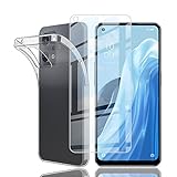 【1枚セットガラスフィルム+1個ケース TPU】対応 OPPO Reno7 A 用の 強化ガラスフィルム oppo opg04 液晶保護フィルム 採用 高透過率 薄型 硬度9H 飛散防止処理 OPPO Reno7 A 専用クリア ソフト シリコン TPU 保護ケース 超軽量 衝撃防止 落下防止 手触り良い(OPPO Reno7 A)