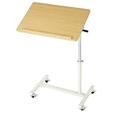 昇降式テーブル パソコンデスク 角度調節可能 サイドテーブル ミニテーブル ソファーサイド ナチュラル
