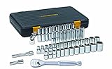 GearWrench 80700P 1/2-Inch Drive with SAE/Metric 6 Point Standard and Deep Socket Set, 49-Piece [並行輸