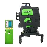 360°フルライン グリーンレーザー墨出し器+受光器セット 3D-LASER 12ライン 横全周・矩十字全周 高輝度 斜線機能搭載 防水・防塵・防振 9MM壁寄り操作 LGS-666