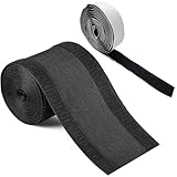 RYOHIN Lab.(良品ラボ) 配線カバー ケーブルカバー コード カバー 配線モール マジックテープ フロア 床 絨毯 壁 デスク周り 長さ調節可能 ソフトタイプ 1セット (ブラック, 幅10cm×長さ3m・フローリング用（粘着テープ付き）)