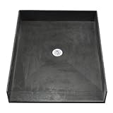 タイルRedi 4837 cbf-pvc Barrier FreeシャワーPan with IntegratedセンターPVC Drain、48-inch奥行by 37-inch横幅