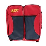 【ノーブランド品】携帯　折り畳み式　赤ちゃん　旅行　保育園　ベビーベッド　おむつ袋　ベビーカー　ベビーバシネット　全4色 - 赤