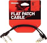 D'Addario ダダリオ パッチケーブル (シールドケーブル) Flat Patch Cable 2本セット PW-FPRR-206 (15cm L-L) 【国内正規品】