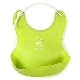ベビービブ ソフトビブ ビブ シリコン 赤ちゃん よだれかけ エプロン 汚れに強いシリコン製 (グリーン)