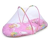 折りたたみ ミニ ベビー ベッド 蚊帳 付 ふんわり (ピンク)