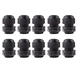 Dovewill 　10個入り　PG16　黒　プラスチック製　防水設計　ケーブル固定用　ケーブルグランドコネクタ　10-14mm