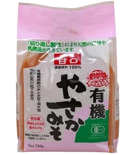 Amazon.co.jp: やさか共同農場 有機やさか 中辛口味噌 750g x2個セット