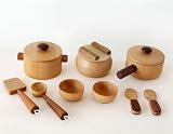 木のおもちゃSoopsori(スプソリ) 木製ままごと 天然木のお鍋セット 調理器具シリーズ