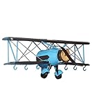 ZENGAI レトロ創造鉄の航空機のモデルの壁の装飾品子供の部屋の壁時計複数の色 フラワースタンド ( 色 : Dark blue-42*17*15.2cm )