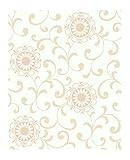 York Wallcoverings AP7456SMP Silhouettes Daisy Medallion with Scrolls Wallpaper Memo Sample, 8-Inch 