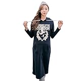 medy(メディー) レディース ゆったり 着心地 マタニティ ロングワンピース ロングスカート おしゃれ 体型カバー トレーナー スウェット パーカー 部屋着 普段着 暖かい 防寒 Lサイズ (裏毛