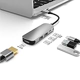 USB type c ハブ【Vester】type-c 変換アダプタ4-in-1ドッキングステーション 4ポートhdmi 4k@30hz解像度 hdmi USB3.0ポート USB2.0ポート 高速データ転送 MacBook Pro 2019 / 2018 / 2017 / 2016 / Macbook Air 2019 / 2018 /MacBook 2015 / 2016 などのUSB C デバイス対応 リモート 在宅勤務 (4-in-1)