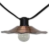 String Light Company ASL4824SC Aspen Series 48-Ft String Lights with 24 Light Sockets and Copper Sha