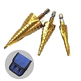 5769 ~ タケノコドリル 3本セット ケース付き 螺旋 4~32ｍｍ 4~20ｍｍ ステップドリル スパイラルドリル ビット インパクトドライバー 対応 穴あけ 面取り バリ取り 六角軸 タケノコ