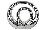 Urban Trends Collection 21247 4 Piece Ceramic Large Polished Chrome Silver Double Circle Figurine on