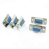 uxcell VGA アダプタ 3行 DB-15 メス15ピン プラグ VGA D-SUB コネクタ 5個