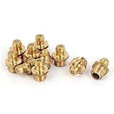uxcell グリースニップル M8 オスネジ ストレート 真鍮製ゼルク 継手 金色調 10個入り