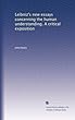 Leibniz's new essays concerning the human understanding. A critical exposition