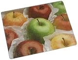 High Quality 15 X 12 inch Assorted Apples Surface Saver Tempered Glass Cutting Board, 81512AST