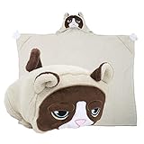 Comfy Critters Stuffed Animal Blanket - Grumpy Cat - Kids huggable pillow and blanket perfect for pr