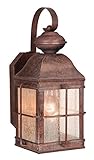 Vaxcel USA OW39573RBZ Revere 1 Light Colonial Outdoor Wall Lamp Lighting Fixture in Bronze, Glass [並