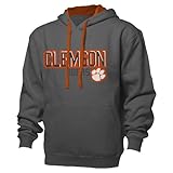 NCAA Clemson Tigersベンチマークカラーブロックプルオーバーフード、M、グラファイト/アスレチックオレンジ
