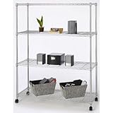 [エコノミーラック(ルミナス刻印無)][ルミナスパーツ互換品]ポール径25mm フリーラック 4段 幅121.5×奥行46×高さ155.5cm EL25-12154 J4548934300644 D856006