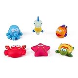 Sea Animals Floating Toy Rubber Water Bath Squirties for Baby (Set of 6) [並行輸入品]
