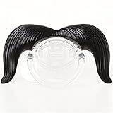 RONGTONGDA 面白い ノベルティ 赤ちゃん用　ベビー用品　おしゃぶり　ニップル　口ひげ付 ハンドルバー 可愛い　幼児 (ブラック)