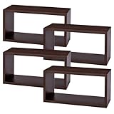 AZUMAYA（東谷） パズル式オープン収納ラック NWS-557 4個セット ブラウン