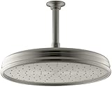 Kohler K-45202-BN 2.0 GPM Traditional Round 8-Inch Rainhead with Katalyst Air-Induction Spray, Vibra