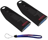 SanDisk 64GB (Two Pack Bundle) USB 3.0 Flash Ultra Memory Drive (SDCZ48-064G-UAM46) - with (1) Everything But Stromboli (tm) Lanyard
